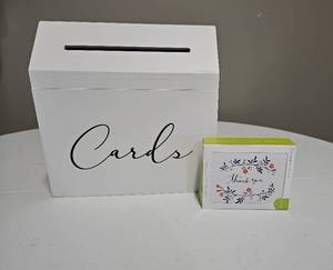 lot 10096 image: White Card Box with NEW  Thank You Notes