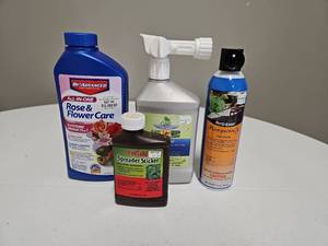 lot 10099 image: Garden Care Lot 4- BioAdvanced Rose Flower Natural Guard Ferti-lome  NEW Unused- Expensive Chemicals