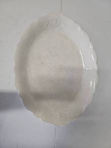 lot 10121 image: Johnson Bros England White Serving Platter with Scalloped Edge  16