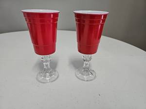 lot 10137 image: Redneck Solo Cup Style Wine Goblets   Appear Unused