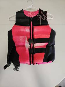 lot 10141 image: ONeill Child Life Jacket Vest Pink Black USCG Approved 28-32 Chest