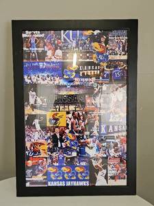 lot 10145 image: Kansas Jayhawks Framed Collage Sports Illustrated Print 23x33