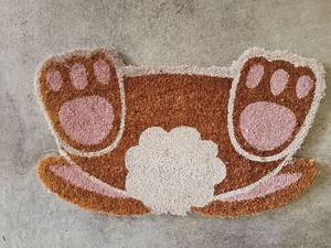 lot 10157 image: Easter Bunny Paw Print Shaped Door Mat  30x18