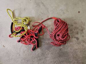 lot 10161 image: Water Sports Tow Rope Lot 3 Ropes with Handles and Storage Bag
