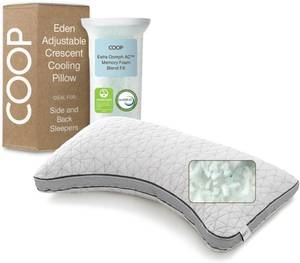 lot 2016 image: $119 Coop Home Goods Eden Crescent Pillow for Side & Back Sleepers, Queen
