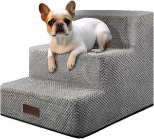 lot 2019 image: Aodisman Dog Stairs for Small Dogs & Cats,3-Step Pet Steps for Couch & Bed