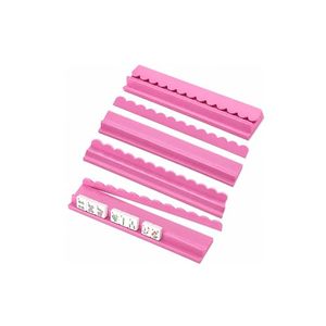 lot 2037 image: $60 Ayous Mahjong Racks with Scalloped Pushers   4 Tile Holders (17) Pink