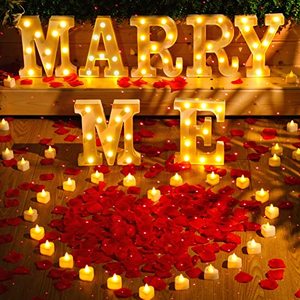 lot 2049 image: Hortsun Marry Me Light up Letters Proposal Decorations Red