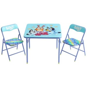 $50 Bluey Kids' 3-Piece Table and Chairs Set, Blue