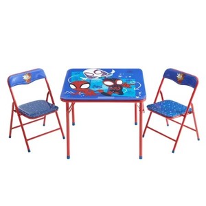 lot 2074 image: $50 Spidey And Friends Kids 3-Piece BlueRed Table And Chairs Set