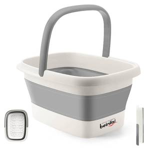 lot 2083 image: Beinilai Collapsible Foot Bath Basin for Soaking Feet, Foot Soak Tub-Gery