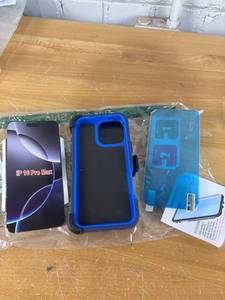 lot 2096 image: iPhone 16 Pro Max hard case with belt clip and screen protector