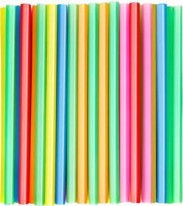 lot 2100 image: 50 Pcs Jumbo Smoothie Straws, Disposable Plastic Colorful Boba