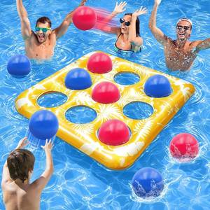 lot 2111 image: Intoypad Pool Toys for Kids Adults - Swimming Pool Tic Tac Toe Game Yellow
