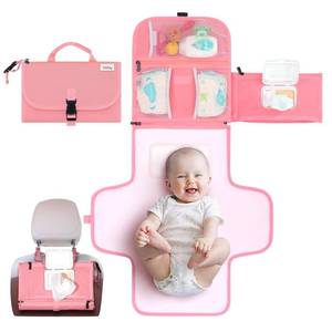 lot 2115 image: Kopi Baby Portable Diaper Changing Pad with Wipes Pocket, Premium Pink