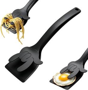 lot 2121 image: Runsgo 2-In-1 Spatula Clip for Hash Browns, Nylon Non-Stick Flipper & Tong