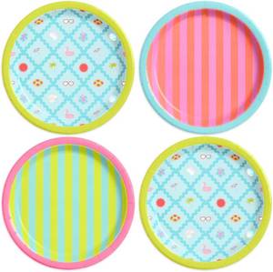 lot 2122 image: xo, Fetti 24pc Pool Party Paper Plates 9  Summer Kids Birthday Decoration