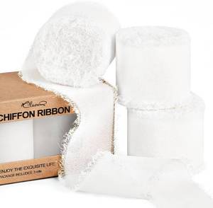 lot 2128 image: White Chiffon Ribbon 1.5 x 21 Yd