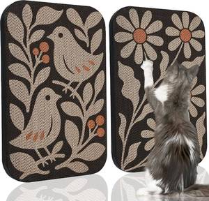 lot 2135 image: 2 Pack Cat Wall Scratcher, Art Cat Scratching Board for Cats