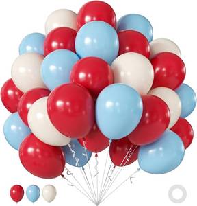 lot 2150 image: Red White and Blue Balloons for Cherry Baby Shower Birthday Decorations