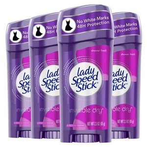 lot 2153 image: Lady Speed Stick Invisible Dry Antiperspirant Deodorant, 2.3 oz, 4 Pack