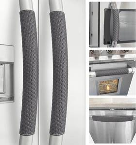 lot 2169 image: Refrigerator Door Handle Covers, 5 pcs, Non-Slip, Carbon Black