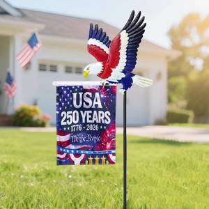lot 2171 image: EDOF 250th Anniversary America 9.4x6.5Inch Garden Flags Eagle Garden Stakes