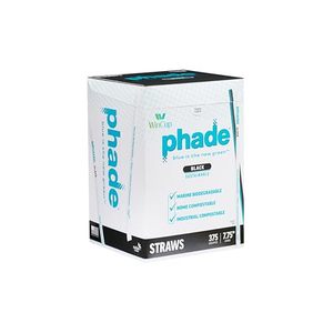 lot 2184 image: phade Jumbo Eco-Friendly Drinking Straws 7.75 BlackBlue, 375 ct Wrapped