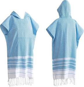 lot 2185 image: 1pc Turkish Towel Poncho Turkish Cotton Beach Cover Up Hooded with Pocket