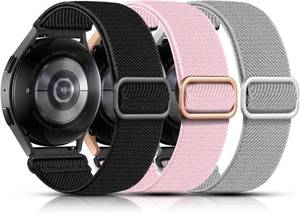 lot 2193 image: Lerobo Elastic Bands for Galaxy Watch 7654 20mm Soft Nylon Band 3-Pack