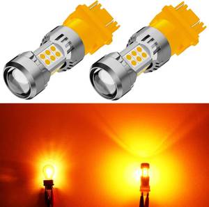 lot 2194 image: PHINLION 3157 4157 LED Turn Signal Bulbs, Amber Yellow, 2 Pack