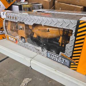lot 7147 image: Remote Control Yellow Cement Mixer Truck  8-Channel Functionality