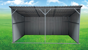 lot 8102 image: KJ 20x12ft Heavy-Duty Livestock Metal Shed  Model K1912