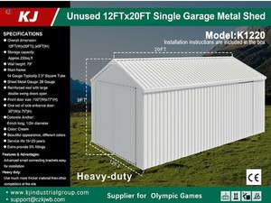 lot 8110 image: KJ 12FT x 20FT Single Garage Metal Shed  K1220