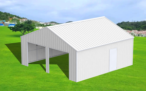 lot 8113 image: KJ 33x25ft Double Garage Steel Barn Shed  Model K3325