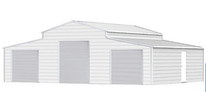 lot 8126 image: KJ 42 FT x 30FT Metal Storage Shed  Model K4230W