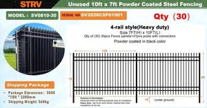 lot 16003 image: Starvox 10FT x 7FT Powder Coated Steel Fencing  Qty 30  SV810-30