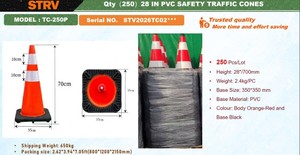 lot 16011 image: Starvox 28IN PVC Safety Traffic Cones  Qty 250  TC-240P&nbsp