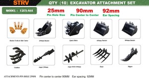 lot 16029 image: Starvox Excavator Attachment Set  Qty 10  12EX-ASA&nbsp