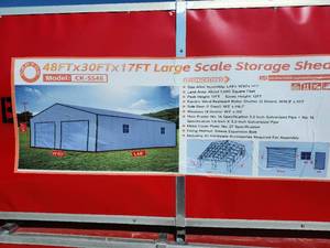 lot 7219 image: Captok 48 FT x 30 FT x 17FT Large Scale Storage Shed  CK-S5031