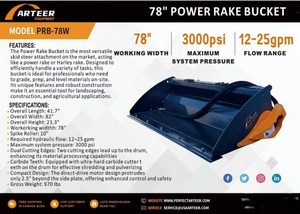 lot 907 image: Arteer 78 Power Rake Bucket  PRB-78W