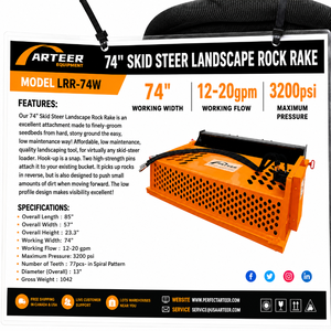 lot 918 image: Arteer 74 Landscape Rock Rake  LRR-74W
