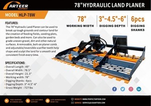 lot 934 image: Arteer 78 Skid Steer Land Planer  HLP-78W