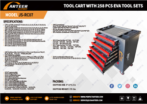 lot 936 image: Arteer 258-piece Tool Cart Set  JS-RC07