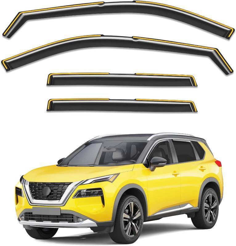 lot 10051 image: in-Channel Window Rain Guards for Nissan Rogue 2021-2026, 4 pcs
