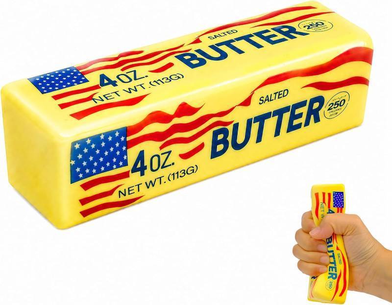 lot 10647 image: Slow Rising Butter Squishy - Realistic Soft Butter Stick, Fidget Toy (1pc-C) 2pack