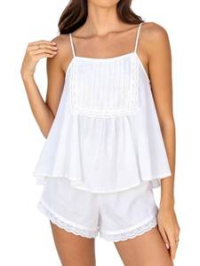 lot 5912 image: Sotimoon Womens Summer 2 Piece Pajama Set Cotton Sleeveless Top and Shorts S