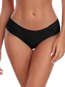 lot 5930 image: Ocean Blues Black Ruched Side Swim Bottom M