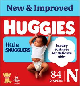 Huggies Little Snugglers Newborn Diapers, 84 Count