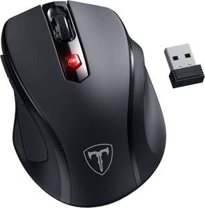 lot 3608 image: HOTWEEMS Wireless Mouse D-09 USB Cordless 2400 DPI 16-Month Battery Black